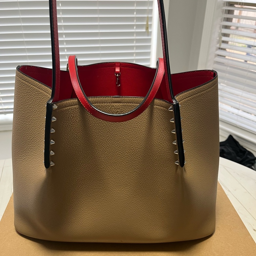 Louboutin CABAROCK Large Tote Beige color LIKE NEW.